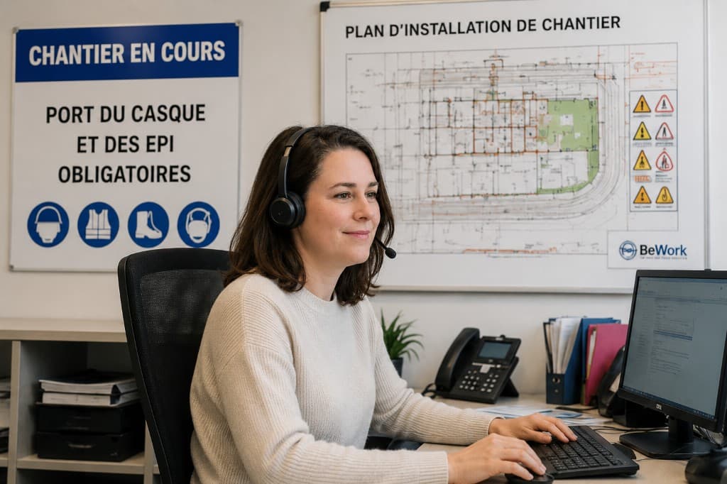 BeWork — service planning de chantier BTP avec diagramme de Gantt et assistante